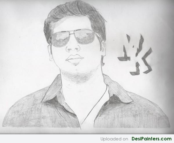 Pencil Sketch Of My friend Mr. Miraz Khan - DesiPainters.com