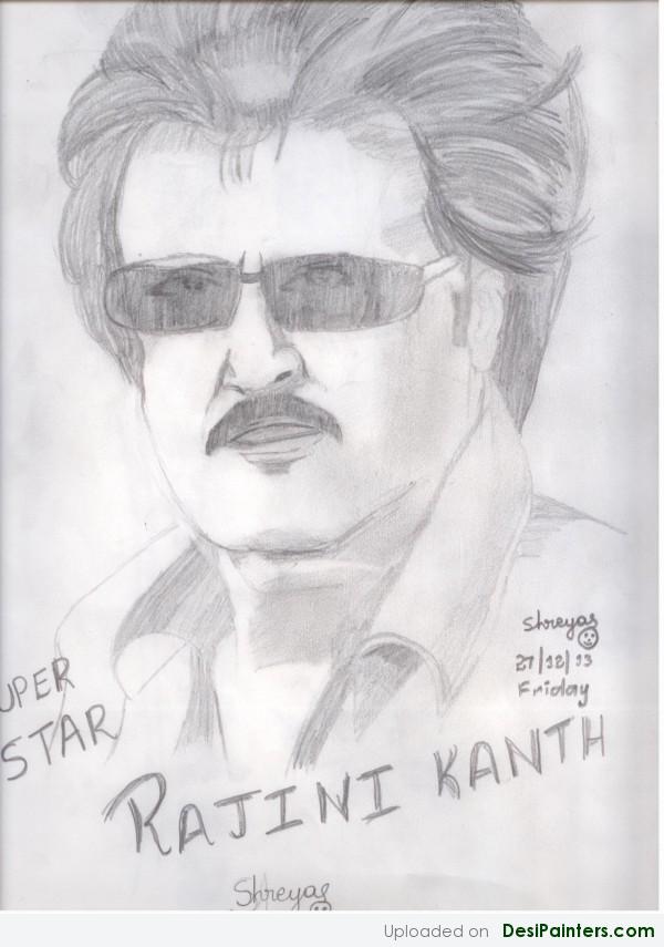 Pencil Sketch Of Rajinikanth - DesiPainters.com