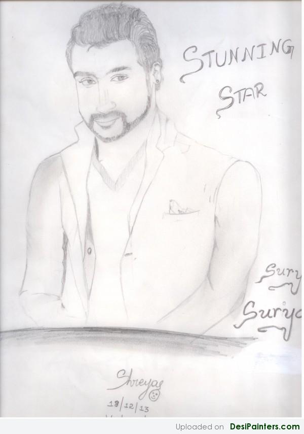 Pencil Sketch Of Surya By Shreyas - DesiPainters.com