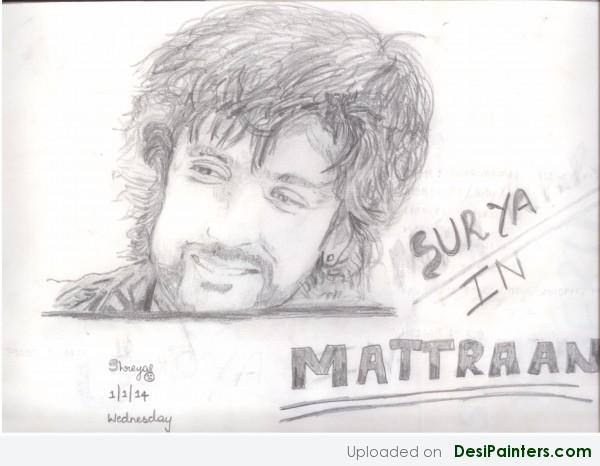 Sketch Of Actor Surya - DesiPainters.com
