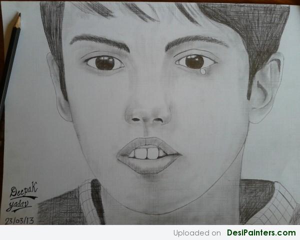 Pencil Sketch Of Ishaan Awasthi - DesiPainters.com