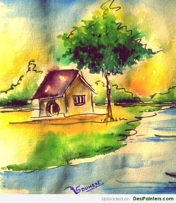 Watercolor Painting By Soumen Biswas - DesiPainters.com