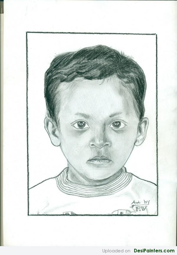 Pencil Sketch Of A Boy - DesiPainters.com