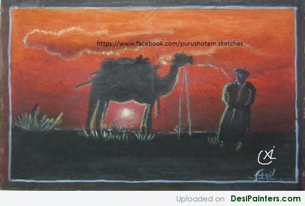 Painting Rajasthan Camel - DesiPainters.com