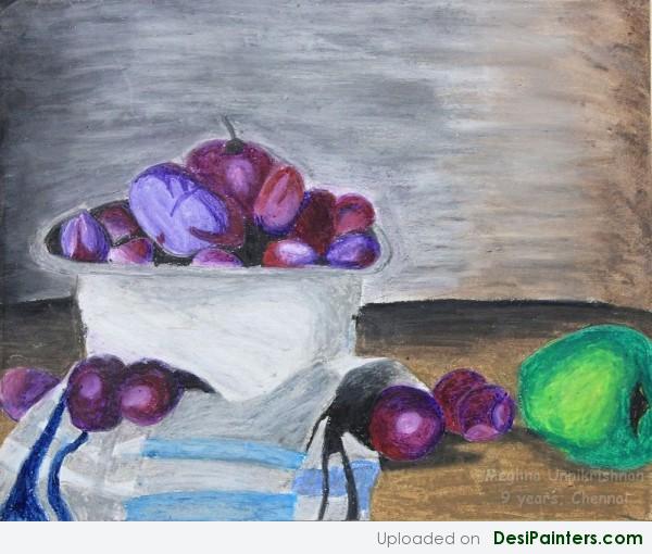 Painting Of Blueberries By Meghna