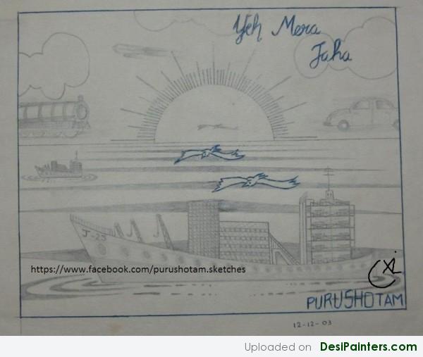 Pencil Sketch - Modern World