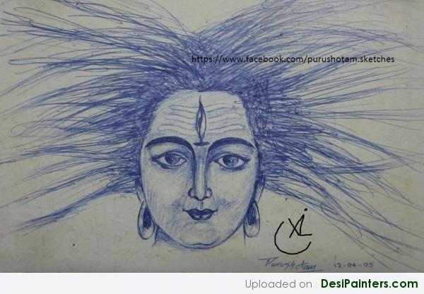 Ink Painting – Lord Shiva - DesiPainters.com