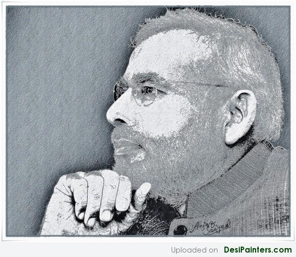 Digital Painting Of Narendra Modi - DesiPainters.com