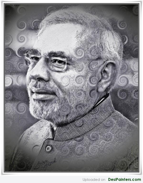 Digital Painting Of Narendra Modi - DesiPainters.com