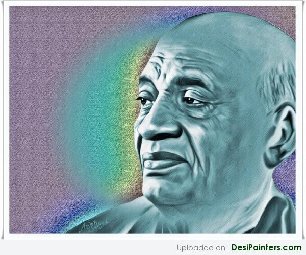 Digital Painting Of Sardar Patel - DesiPainters.com