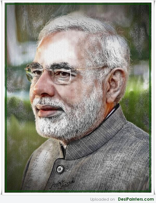 Painting Of CM Narendra Modi - DesiPainters.com