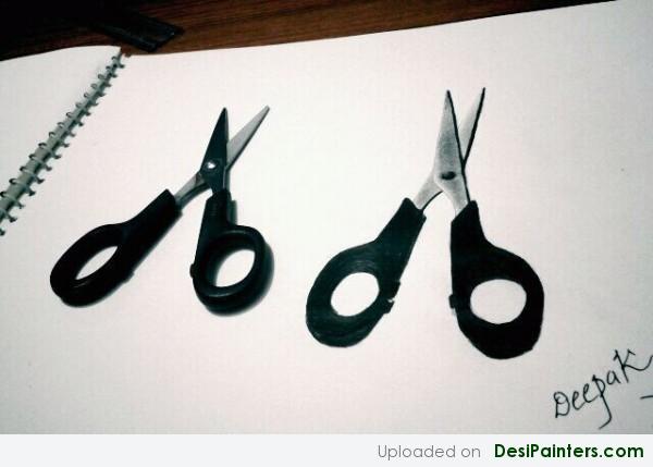 Scissor Made With 3D Art 