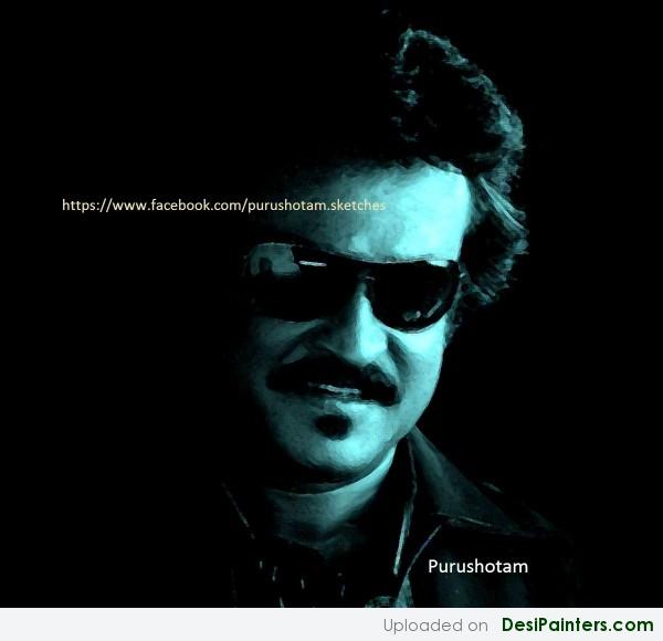 Oil Painting- Rajnikanth - DesiPainters.com