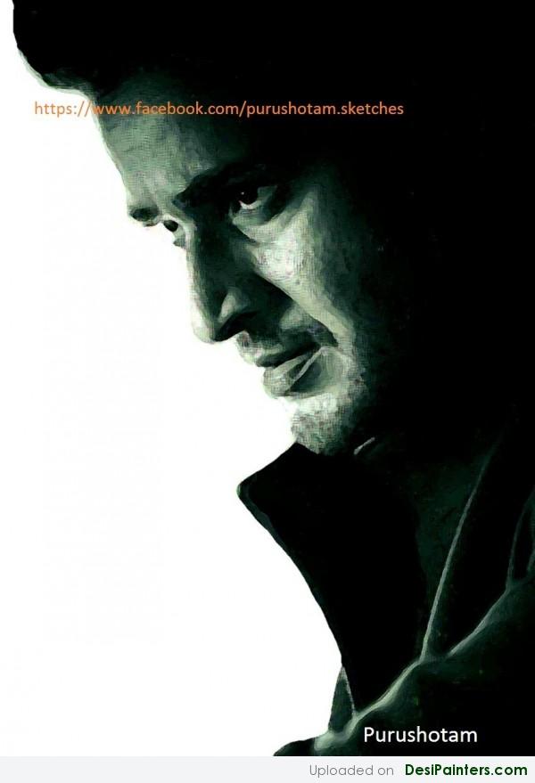 Oil Painting Of Mahesh Babu - DesiPainters.com