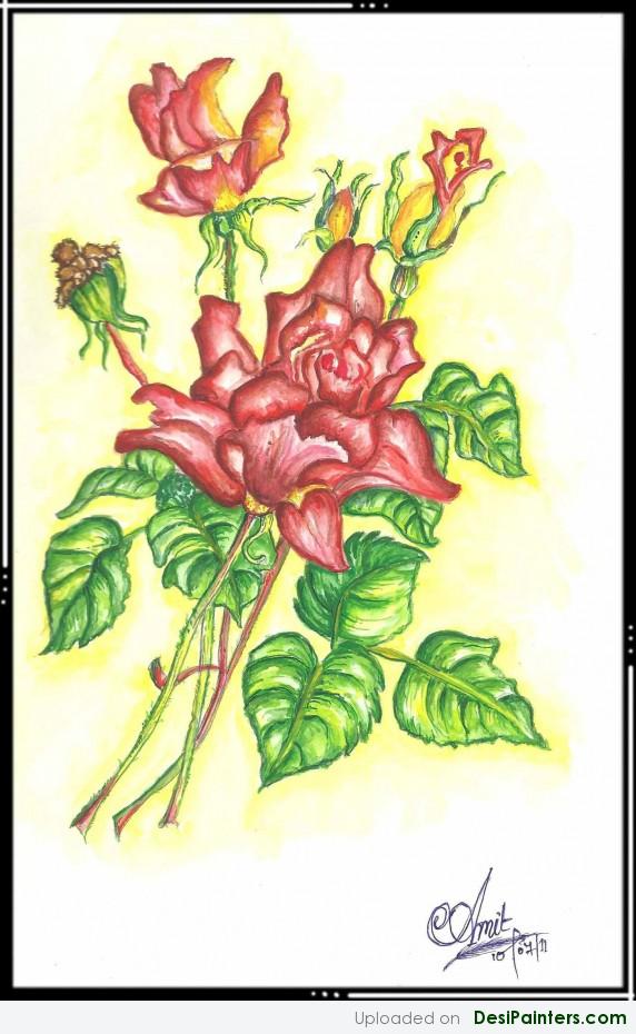 Painting Of Beautiful Roses