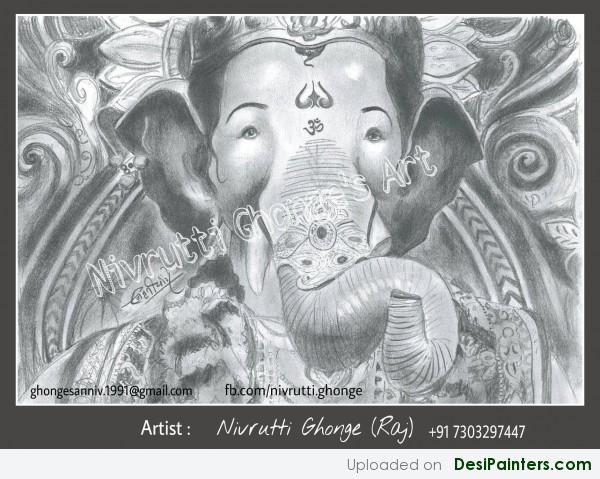 Sketch Of Ganesh Ji By Nivrutti Ghonge - DesiPainters.com