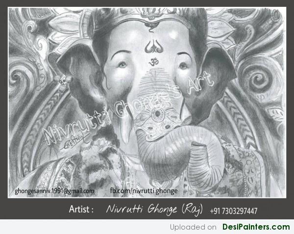 Sketch Of Ganesh Ji By Nivrutti Ghonge - DesiPainters.com