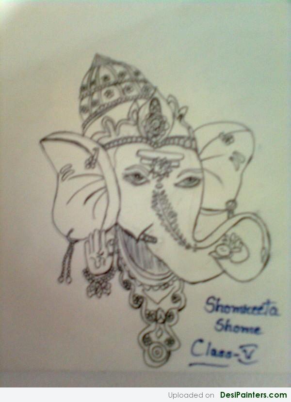 Painting Of Ganesha By Shomreeta