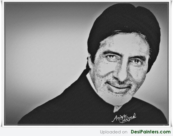 Digital Painting Of Amitabh Bachchan - DesiPainters.com