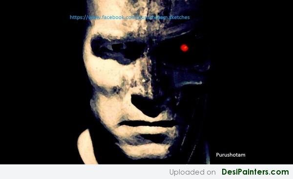 Oil Painting- Arnold Schvazanagger- The Terminator - DesiPainters.com