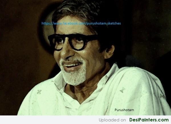 Oil Painting- Amitabh Bachchan - DesiPainters.com