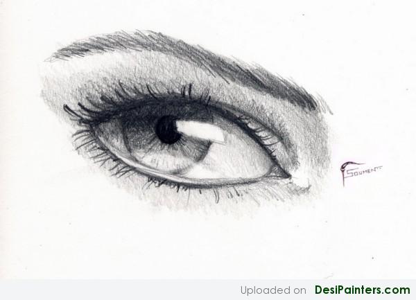 Sketch Of Beautiful Eye - DesiPainters.com