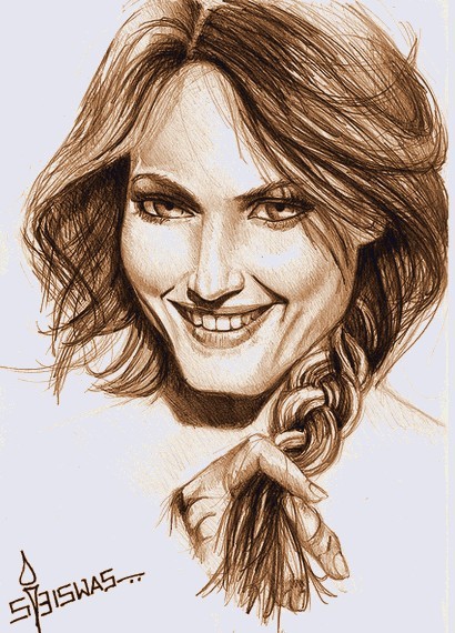 Sketch Of Beautiful Girl by Soumen - DesiPainters.com