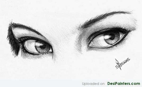 Pencil Sketch Of Eyes by Soumen 