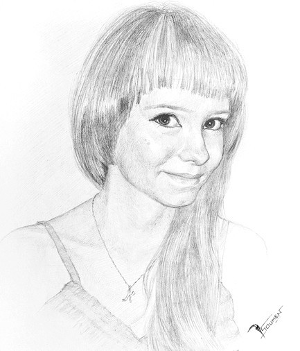 Pencil sketch of Cute Girl