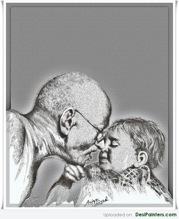 Painting Of Mahatma Gandhi - DesiPainters.com