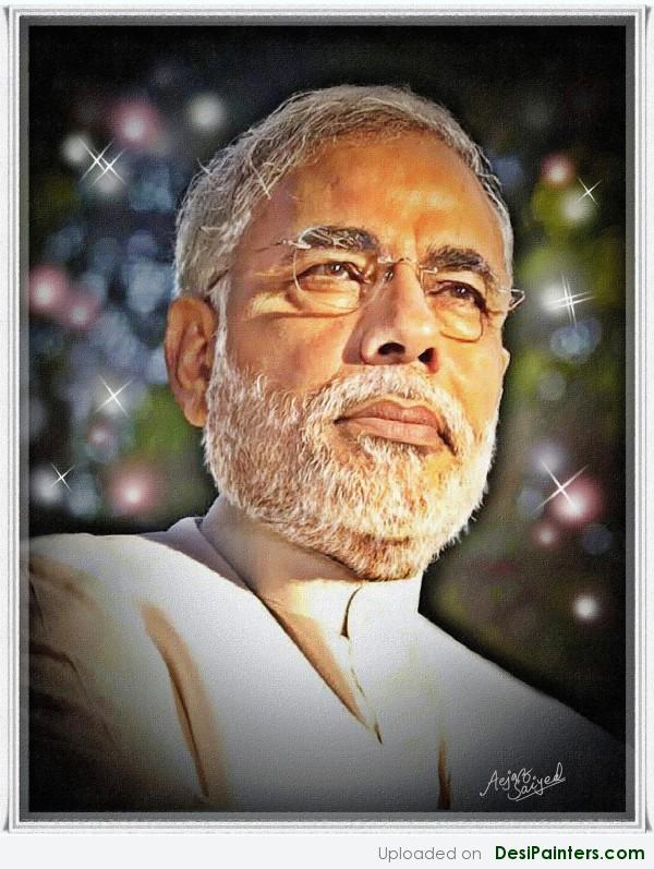 Digital Painting Of Narendra Modi - DesiPainters.com