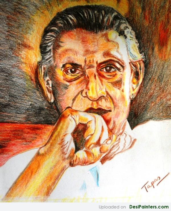 Painting Of Satyajit Ray By Tapas - DesiPainters.com