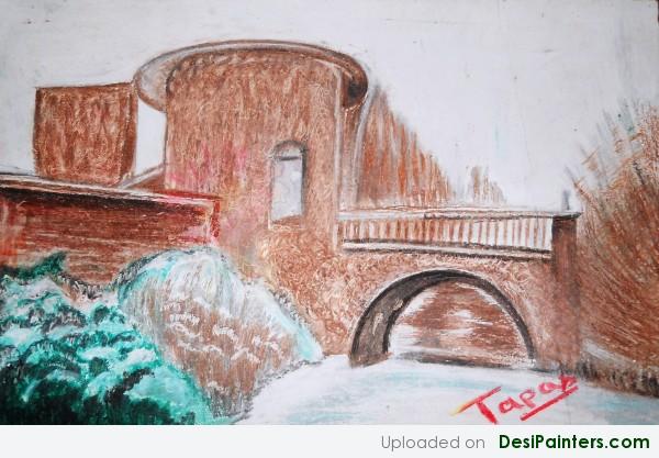 Painting Of A Water Bridge - DesiPainters.com