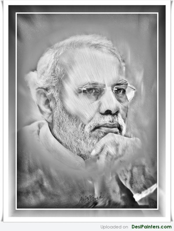 Painting Of CM Narendra Modi - DesiPainters.com