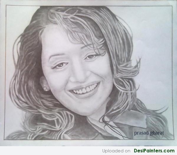 Pencil Sketch Of Madhuri Dixit