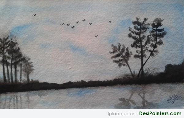 Sketch Of A Calm Evening - DesiPainters.com