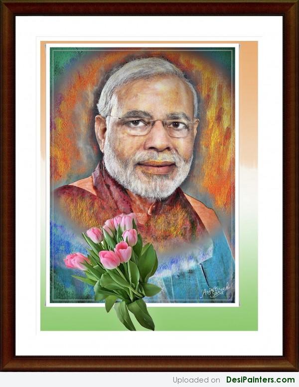 Digital Painting Of Narendra Modi - DesiPainters.com