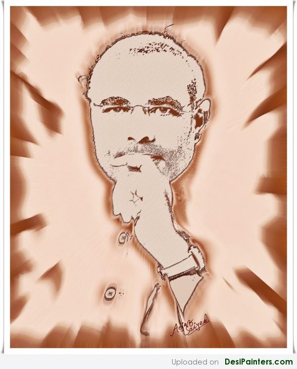 Painting Of Narendra Modi By Aejaz Saiyed