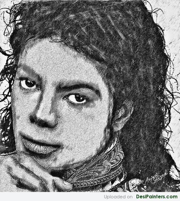 Painting Of Pop King Michael Jackson - DesiPainters.com