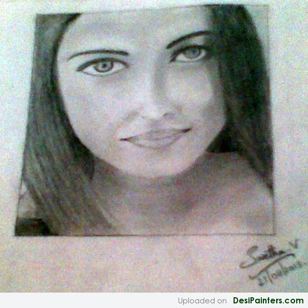 Sketch Of Aiswarya Rai Bachchan - DesiPainters.com