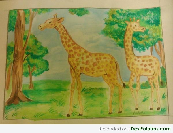 Painting Of Giraffes by Sindhusha - DesiPainters.com