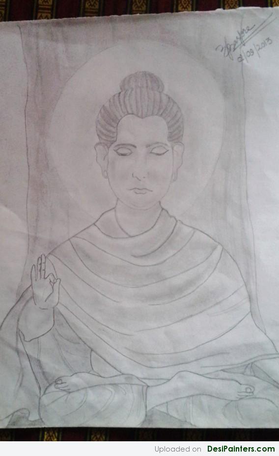Sketch Of Lord Buddha - DesiPainters.com
