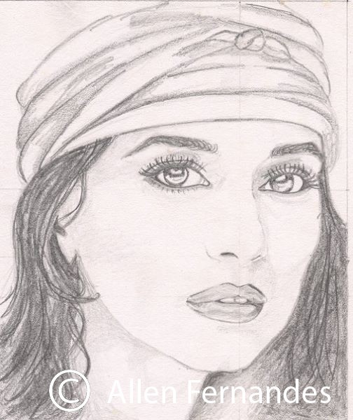 Sketch Of Bollywood Actress Madhuri - DesiPainters.com