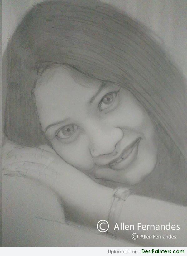 Pencil Sketch Of Pooja Shingre - DesiPainters.com