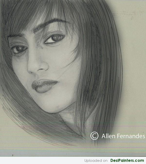 Pencil Sketch Of Surbhi Jyoti