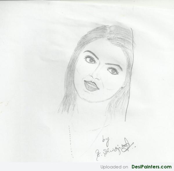 Pencil Sketch Of Nazriya Nazim - DesiPainters.com