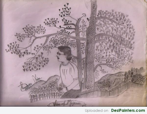 Sketch Of Imaginary Picture By Dharmendra - DesiPainters.com