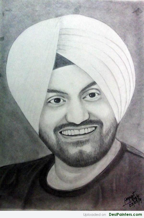 Sketch Of Punjabi Singer Ravinder Grewal - DesiPainters.com