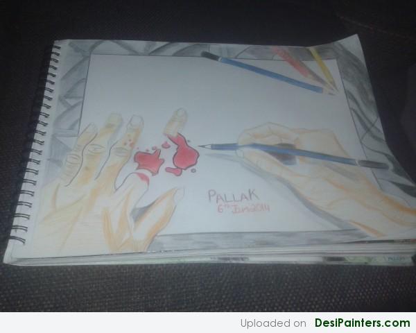 Painting Of A Hand By Pallak Aggarwal