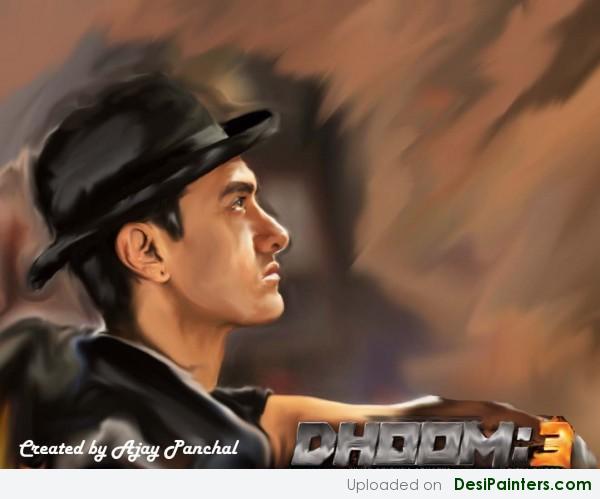 Digital Painting Of Actor Aamir Khan - DesiPainters.com